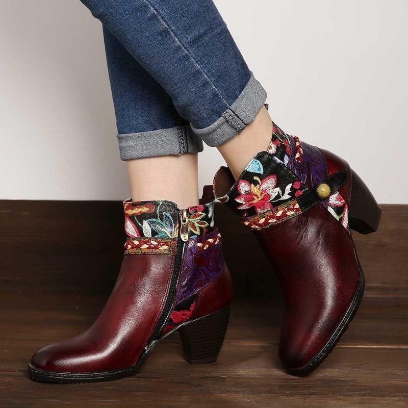 Botas Western con Flores para Mujer | Casa De Los Cuadros